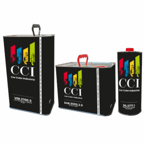 Kit : 5 litres vernis VER.2700.5 - 2,5 litres durcisseur rapide DUR.5555.2.5 - 1 litre diluant DIL.S777.1